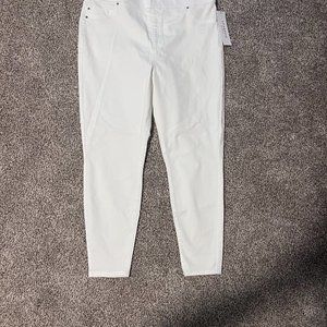 Liverpool White Pull On Jeans - Size 16 - Ankle Skinny
